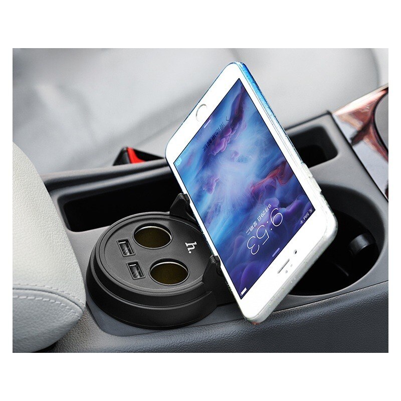Incarcator auto, Hoco, UC207, 2 porturi USB, 3.1 A, Negru