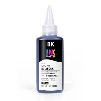 Cerneala SUBLIMARE Inkmaster compatibila Epson - Black, RZ280BK, 100ml Cerneala SUBLIMARE Inkmaster compatibila Epson - Black, RZ280BK, 100ml