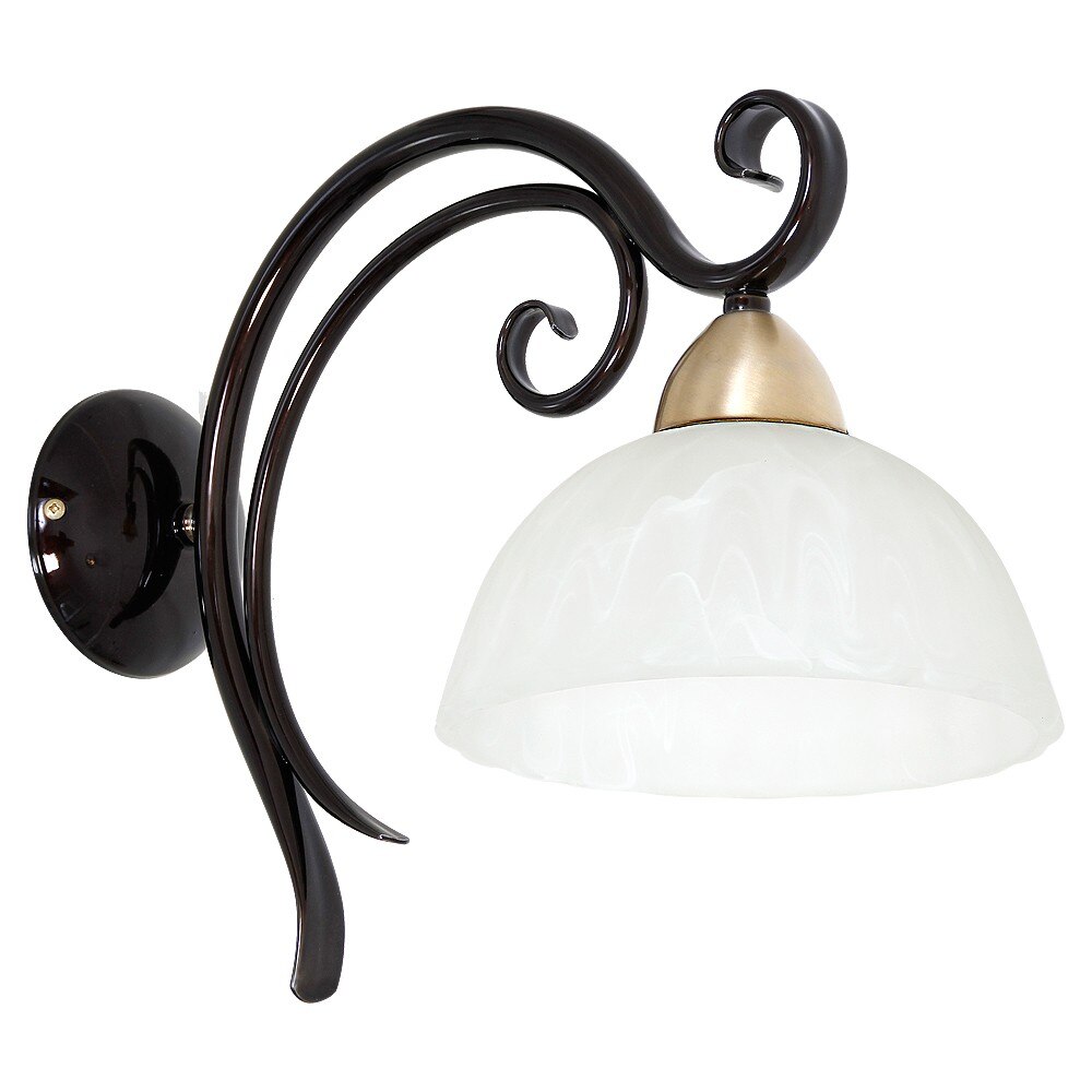 Aplica ESL Aurora, 1x60W, E27, Metal/Sticla, Maro/Auriu/Alb