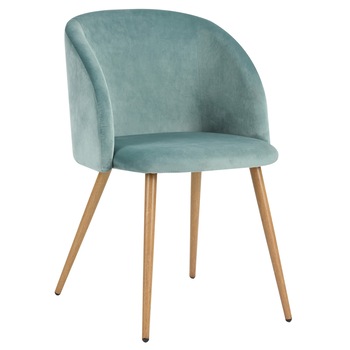 Scaun living, iMK®, fix, cu brate, cadru metal, tapiterie textil turcoaz, 53.5 x 60 x 81 cm Scaun living, iMK®, fix, cu brate, cadru metal, tapiterie textil turcoaz, 53.5 x 60 x 81 cm