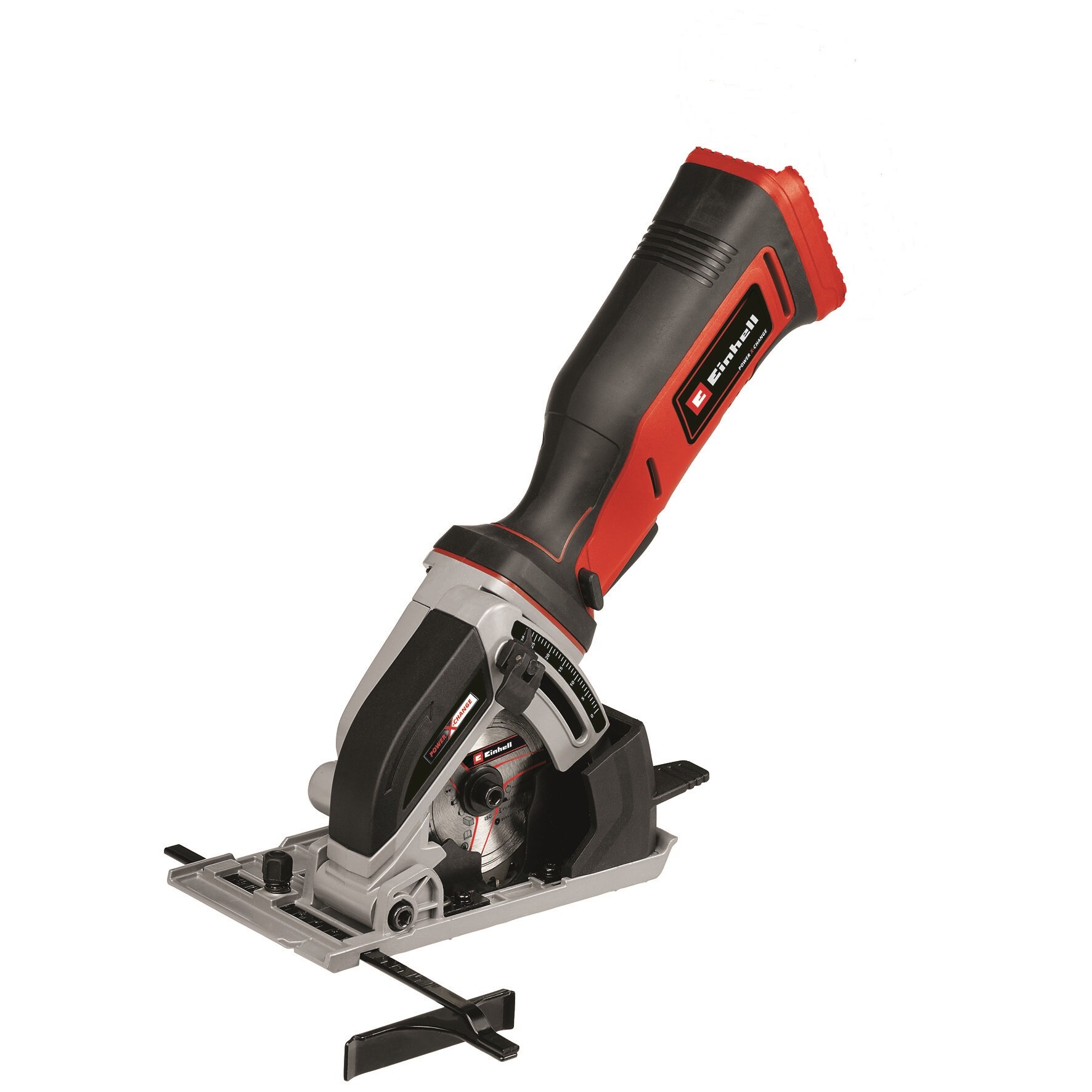 Mini ferastraul circular fara fir Einhell Power X Change TE-CS 18/89 Li - Solo, 18 V, diametru disc 89 mm, adancime taiere lemn 28 mm, livrat fara acumulator si incarcator