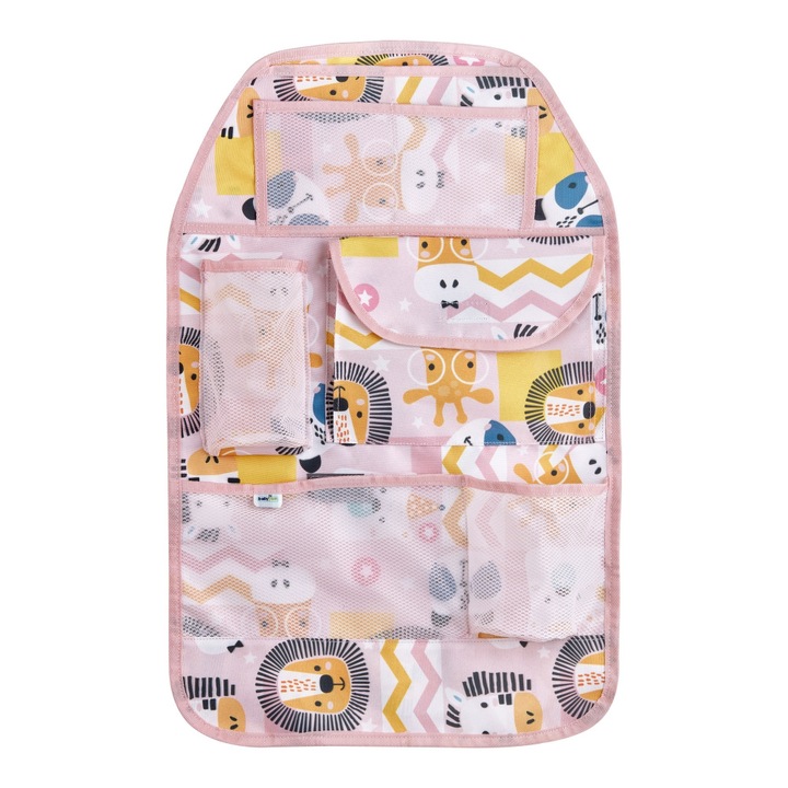 Organizator BabyJem pentru scaun auto Jungle Pink