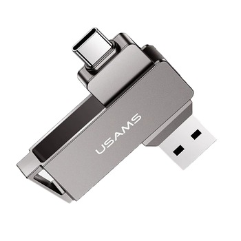 Memorie portabila, Usams Type-C + USB 3.0, 64Gb - Gri Metalic Memorie portabila, Usams Type-C + USB 3.0, 64Gb - Gri Metalic