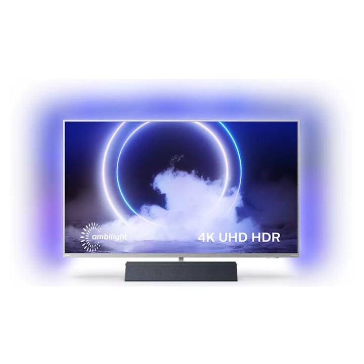 Телевизор Philips TV Android TV 4K UHD със звук Bowers&Wilkins, 108 см (43") диагонал, HDR10+, Ambilight осветление, P5 Perfect Picture, DTS Play-Fi, Гласов контрол, SimplyShare, Сребрист