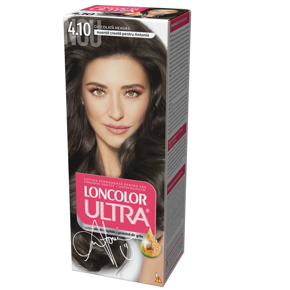 Vopsea de par permanenta Loncolor Ultra 4.10 Ciocolata Neagra, 100 ml