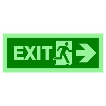 Indicator fotoluminiscent Exit dreapta, autocolant 7.5x19.5 cm Indicator fotoluminiscent Exit dreapta, autocolant 7.5x19.5 cm