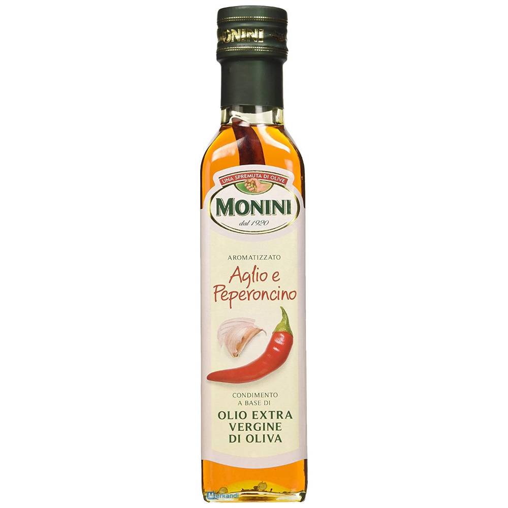 Ulei de Masline Extravirgin cu Aroma de Usturoi si Chilli Monini, 250 g