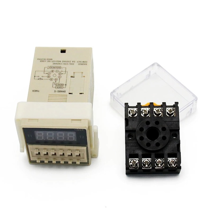 Controller Digital Timer, Releu de Timp DH48S-S, programabil, 0.1s-990h, 24VDC