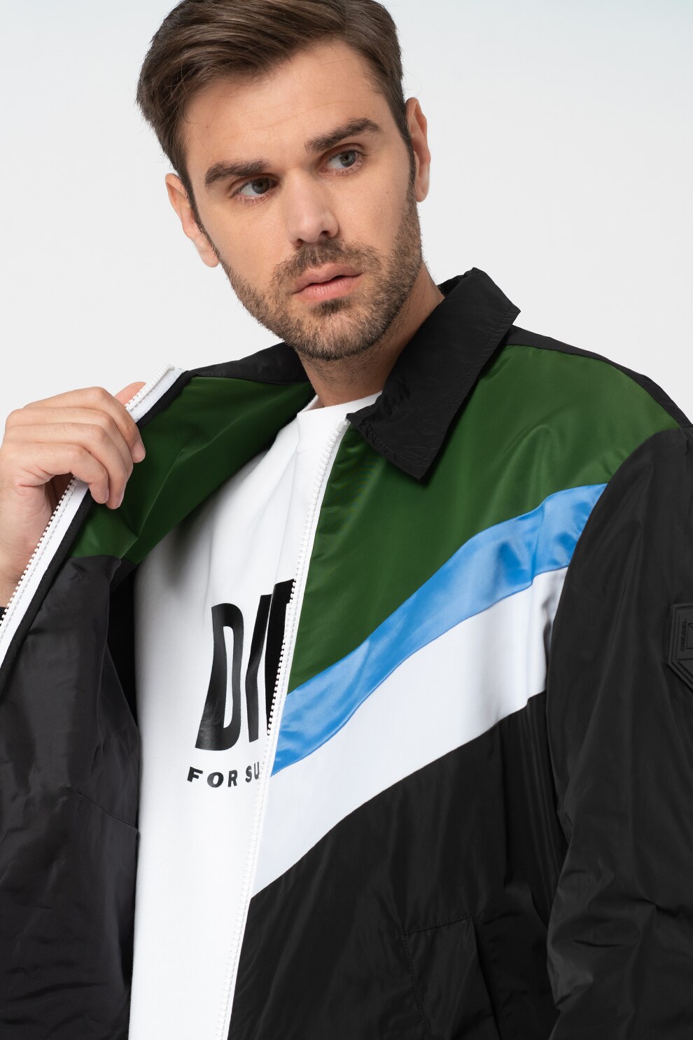 Diesel, Jacheta usoara cu model colorblock J-Lisov, Negru