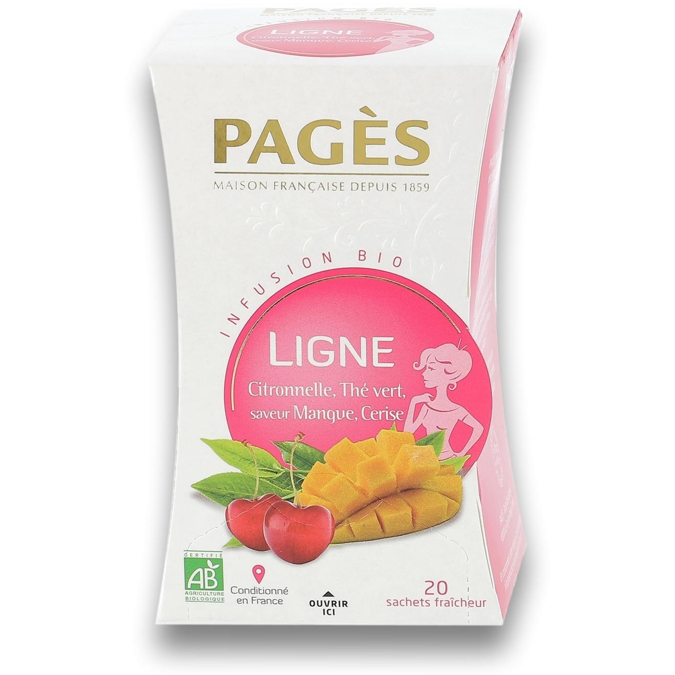 Infuzie bio silueta (citronela, ceai verde, mango, cirese) Pages, 1.5 g