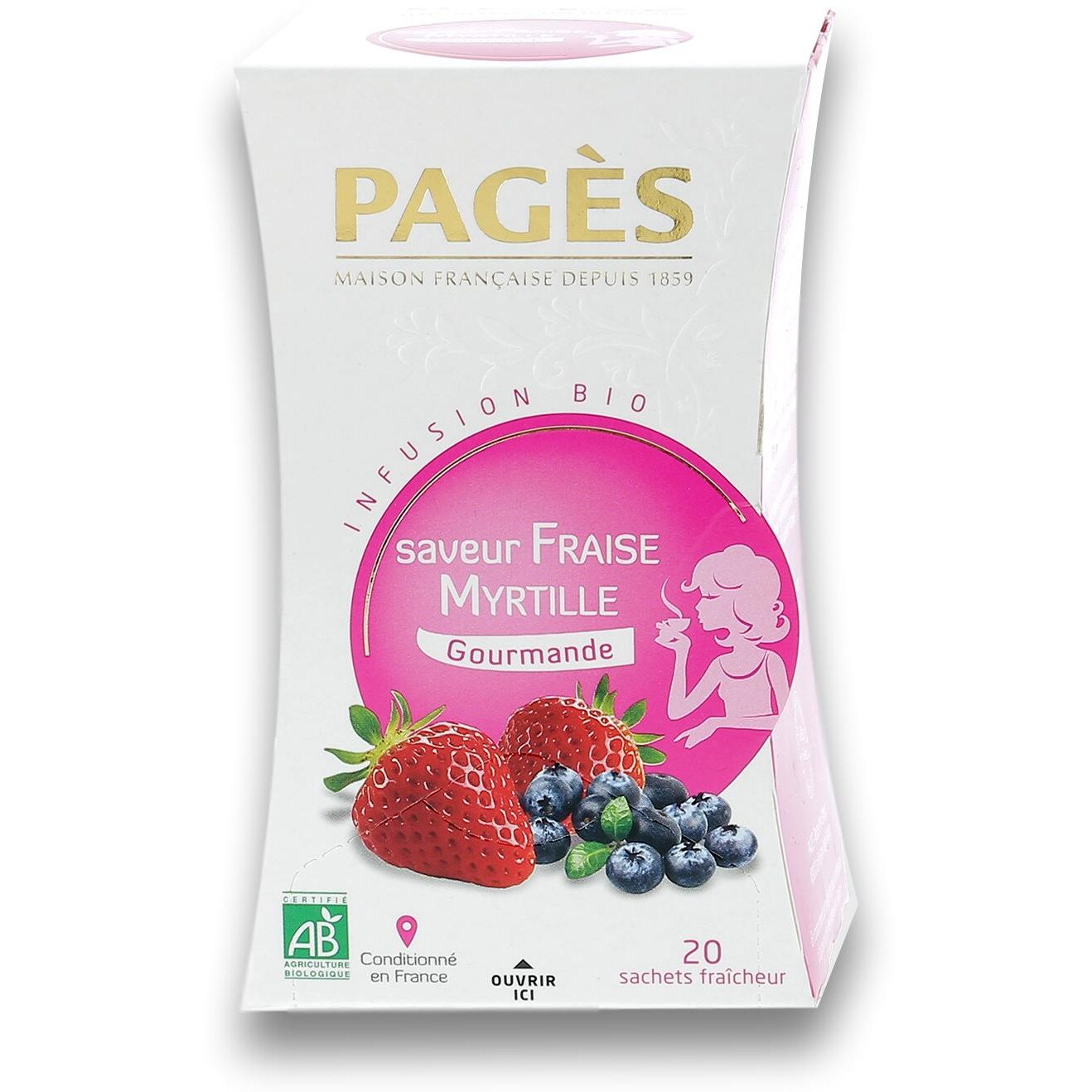 Infuzie bio gurmand (afine, capsuni) Pages, 2 g