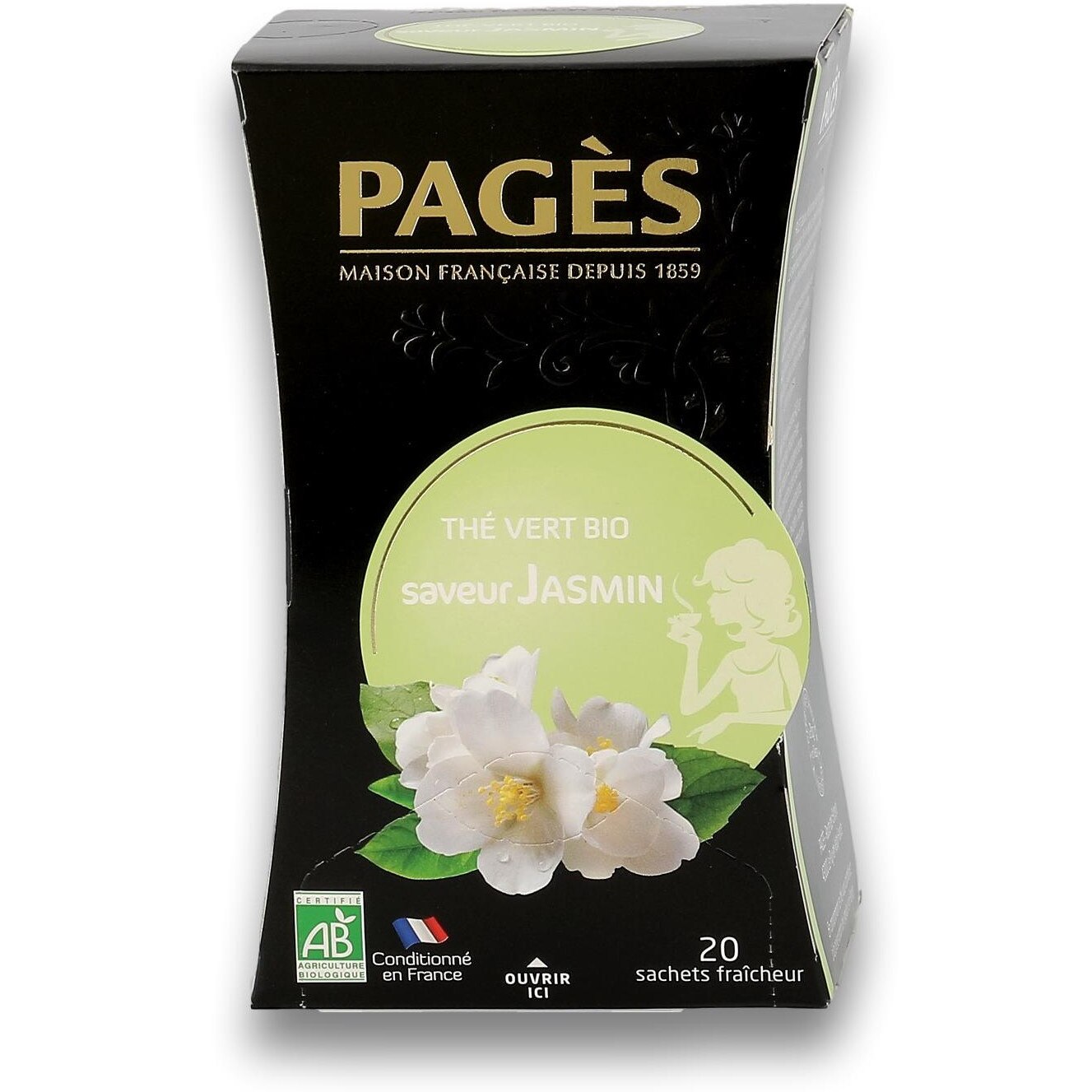 Ceai verde bio cu iasomie Pages, 1.8 g