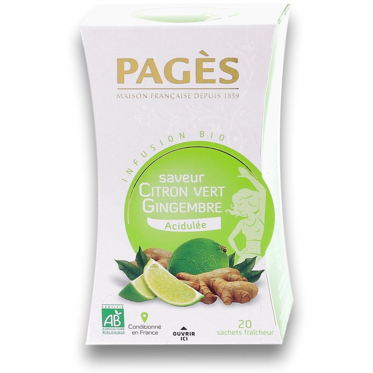 Infuzie bio revigorare (lamaie verde, ghimbir) Pages, 1.5 g