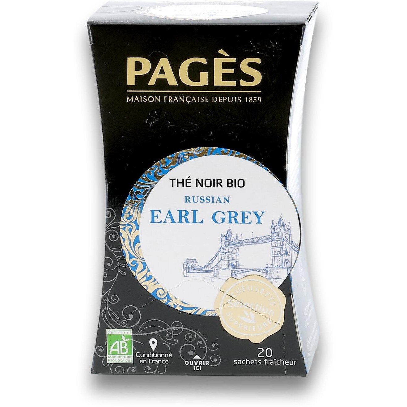 Ceai negru bio Earl Grey Russian Pages, 1.8 g