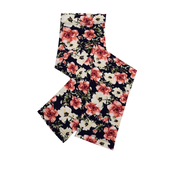 Colanti fete, cu imprimeu floral, multicolor