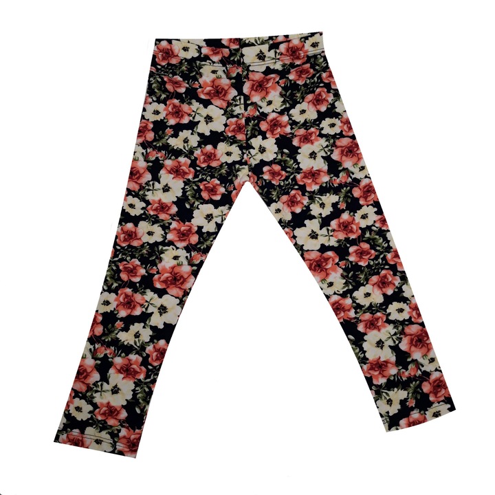 Lány leggings virágos mintával, többszínű