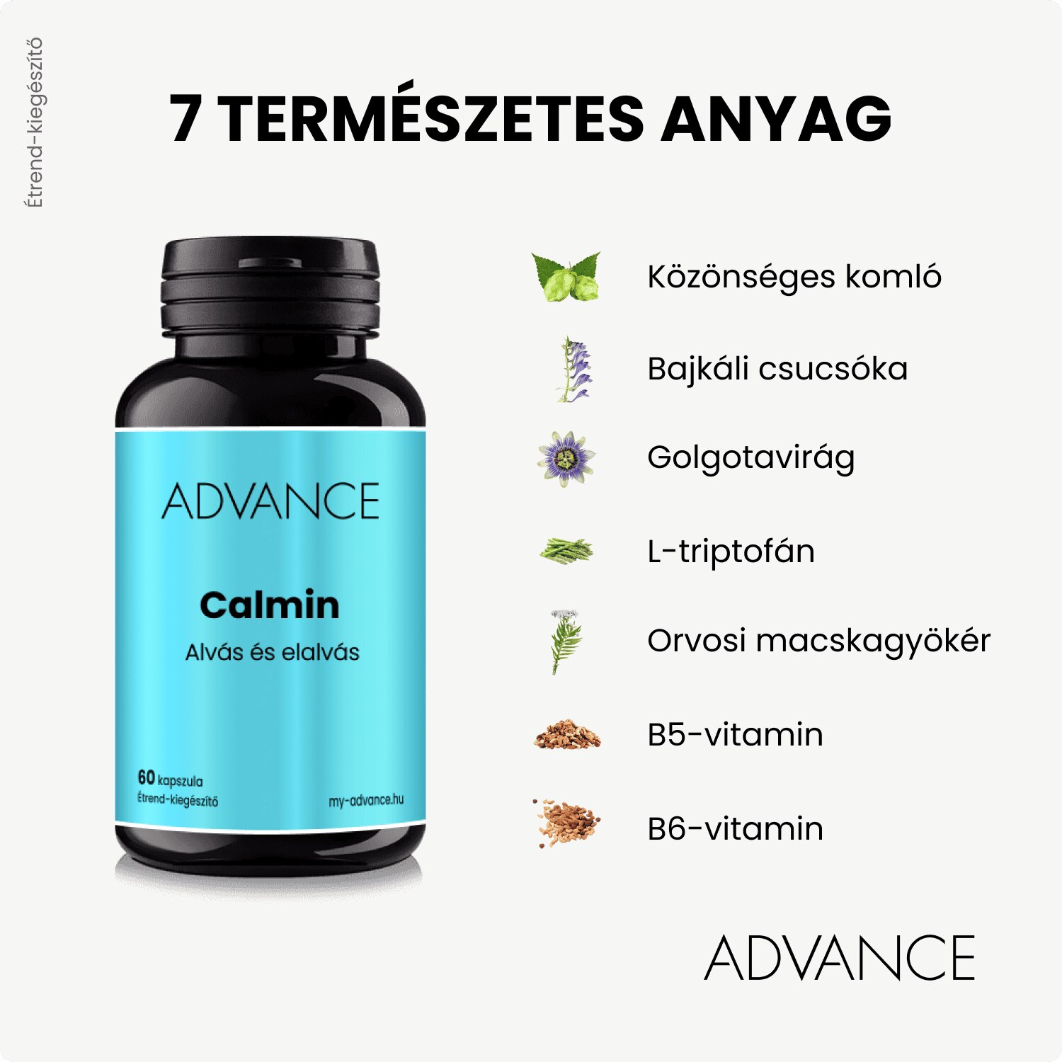ADVANCE Calmin, Étrend-kiegészítő, Alvás, 60 kapszula - eMAG.hu