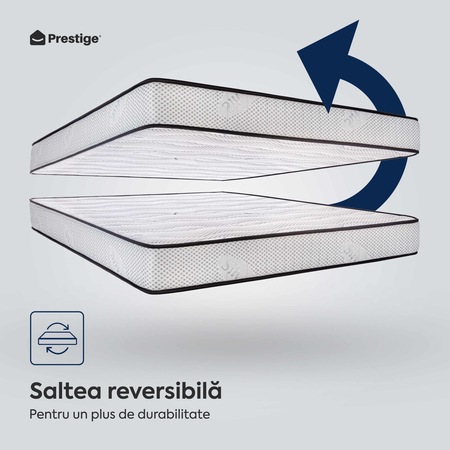 Saltea Ortopedica, Prestige, Silver Flex, 200x90x19, spuma poliuretanica, reversibila, hipoalergenica, ferma