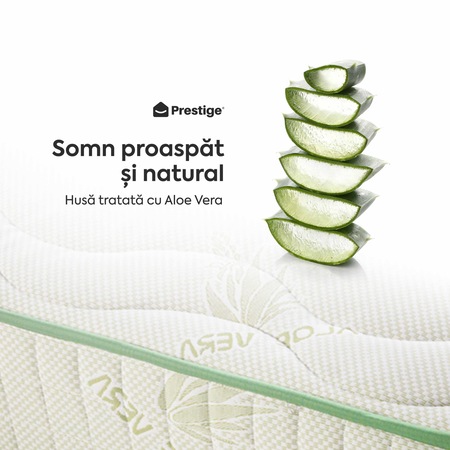 Saltea Ortopedica, Prestige, Aloe Vera Therapy, 190x80x19, spuma poliuretanica, reversibila, hipoalergenica, ferma