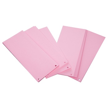 Separatoare biblioraft, carton Roz pal, 100 file/set, 160 gr/mp Separatoare biblioraft, carton Roz pal, 100 file/set, 160 gr/mp
