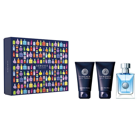 Set Versace, Pour Homme, Barbati: Apa de Toaleta, 50 ml + Gel de dus, 50 ml + Balsam After Shave, 50 ml