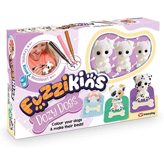 Set pentru colorat Fuzzikins, 3 figurine catelusi, +4 ani