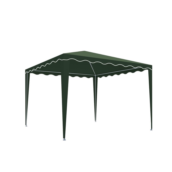 Pavilion Sta de gradina verde,forma patrata, 300 x 300 cm, H 250 cm,pavilion schimbabil