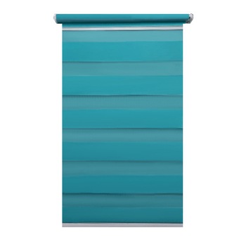 Jaluzea tip Rulou textil MINI,Deko Design,Rolete Zebra Day & Night Luxury High Quality, 76x140cm,ZW21,culoare turcoaz,accesorii albe Jaluzea tip Rulou textil MINI,Deko Design,Rolete Zebra Day & Night Luxury High Quality, 76x140cm,ZW21,culoare turcoaz,accesorii albe