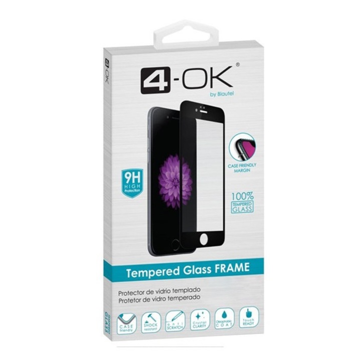 4-ok képernyővédő üveg, 3d, full glue, tok barát, 9h, fekete, kompatibilis: Honor 9S / Huawei Y5p
