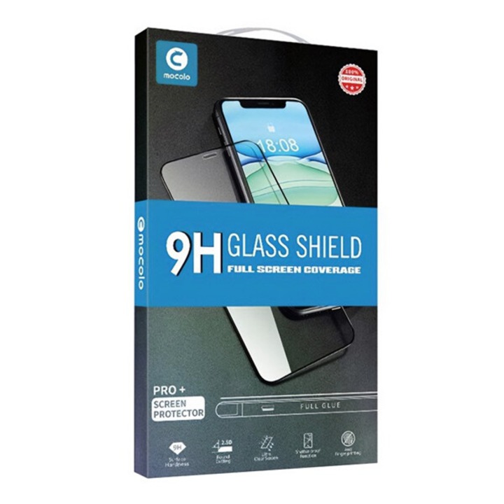Mocolo képernyővédő üveg, 2.5d, full glue, 0.3mm, 9h, fekete, kompatibilis: Huawei P40 Lite 4G / Nova 6 SE
