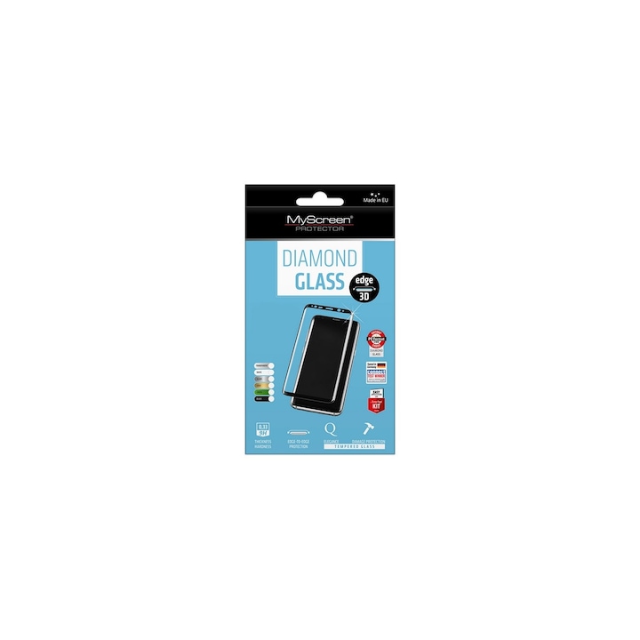MyScreen Diamond Glass Edge 3D full cover, íves képernyővédő üveg Huawei P40 Pro 5G készülékhez, fekete