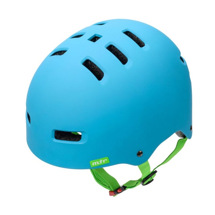 Каска за колоездене, скейтборд, ролкови кънки, Meteor CM04, размер L, обиколка на главата 58-60 см, синьо-зелен