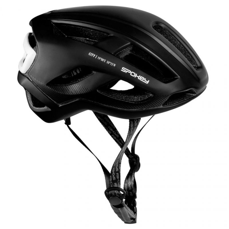 Casca ciclism , Spokey City, marimea M, circumferinta cap 55 – 58 cm, negru-alb