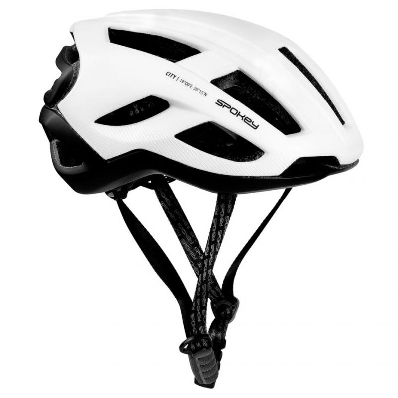 Casca ciclism , Spokey City, marimea M, circumferinta cap 55 – 58 cm, alb-negru