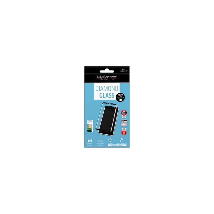 Myscreen DIAMOND GLASS EDGE képernyővédő üveg (3D full cover, íves edzett üveg Huawei Mate 20 Pro készülékhez, fekete