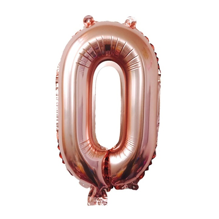 Balon folie cifra 0, 100cm, rose gold