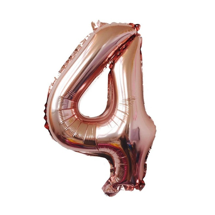Фолиев балон номер 4, 100 см, розово злато