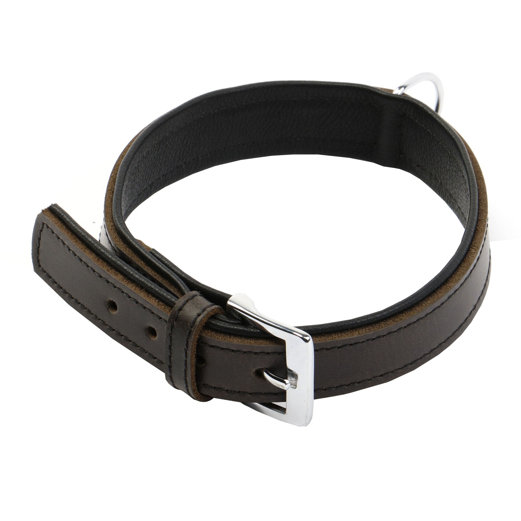 Zgarda din piele pentru caini Kerbl Vegas HQ, Negru, 41-47 cm/30mm