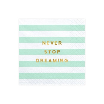 Set 20 Servetele Never Stop Dreaming, 33x33 cm Set 20 Servetele Never Stop Dreaming, 33x33 cm