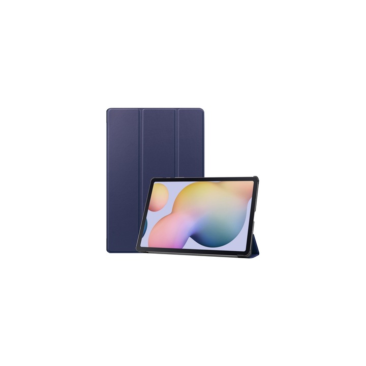Калъф за таблет Gigapack, Със стойка, Кожа, За Samsung Galaxy Tab S7 Plus LTE 5G (SM-T976), Тъмносин