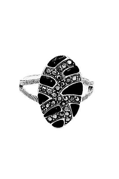 Inel Argint 925 Lolita cu email negru marime 18