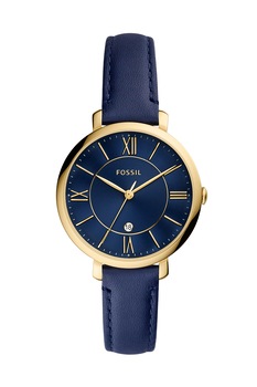 Fossil, Ceas de otel inoxidabil cu o curea de piele, Bleumarin Fossil, Ceas de otel inoxidabil cu o curea de piele, Bleumarin