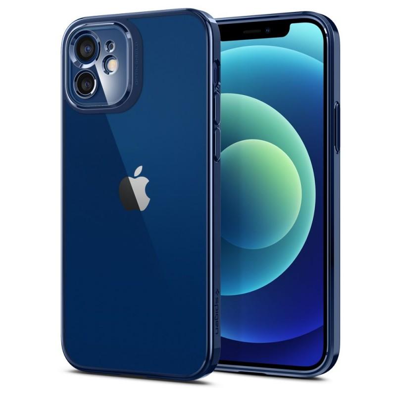 Carcasa Spigen Optik Crystal compatibila cu iPhone 12 Chrome Blue