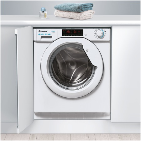 Пералня за вграждане Candy CBW 48TWME-S, 8 кг, 1400 об/мин, Инверторен мотор, Бял