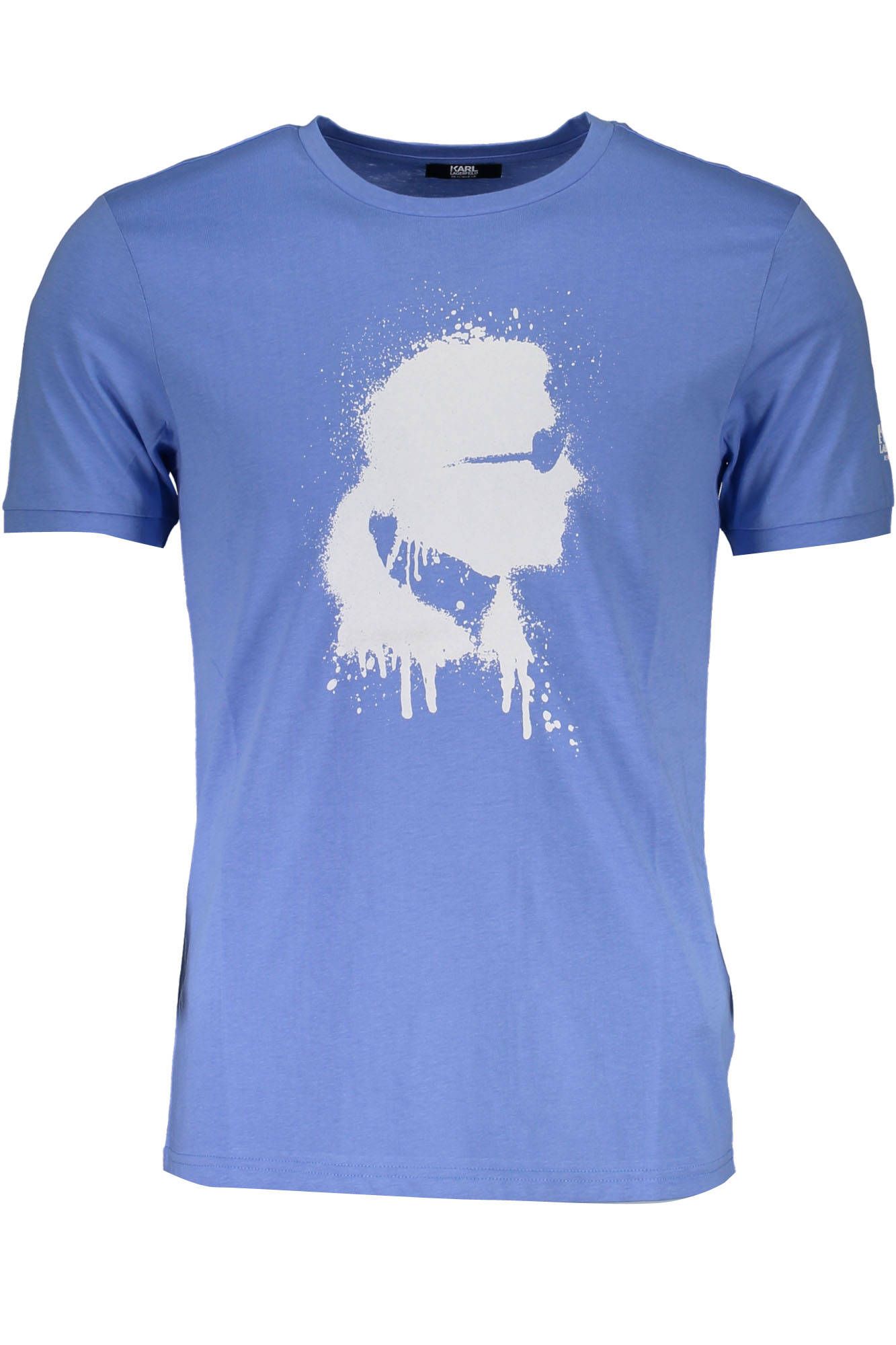 Tricou barbati cu decolteu la baza gatului, Karl Lagerfeld, Albastru azur
