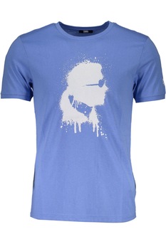 Tricou barbati cu decolteu la baza gatului, Karl Lagerfeld, Albastru azur Tricou barbati cu decolteu la baza gatului, Karl Lagerfeld, Albastru azur