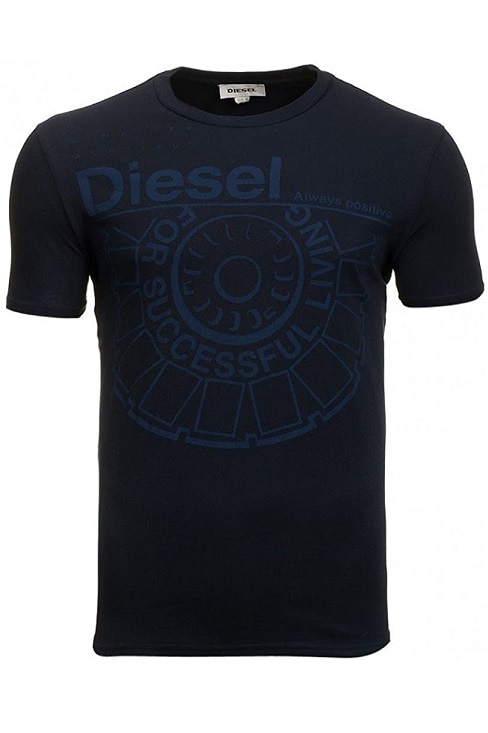 Tricou , Diesel , Regular fit , 00S6FH, Albastru inchis