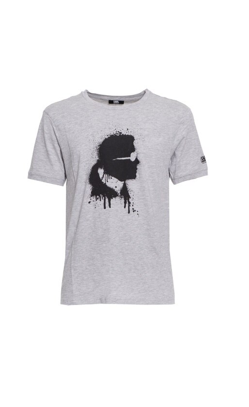 Tricou , Karl Lagerfeld , Regular fit, KL18TS01, Gri