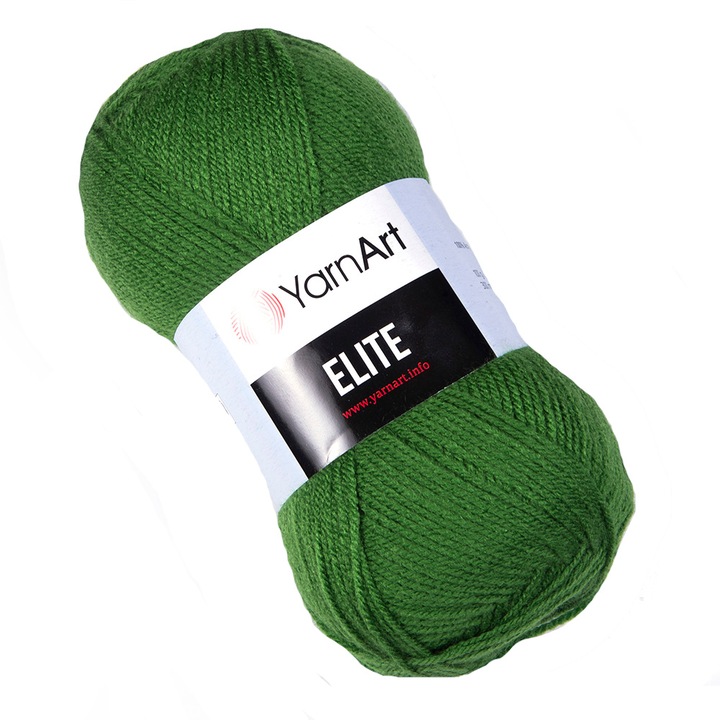 Fir Textil Yarn Art Elite 248 pentru crosetat si tricotat, acril, verde, 300 m