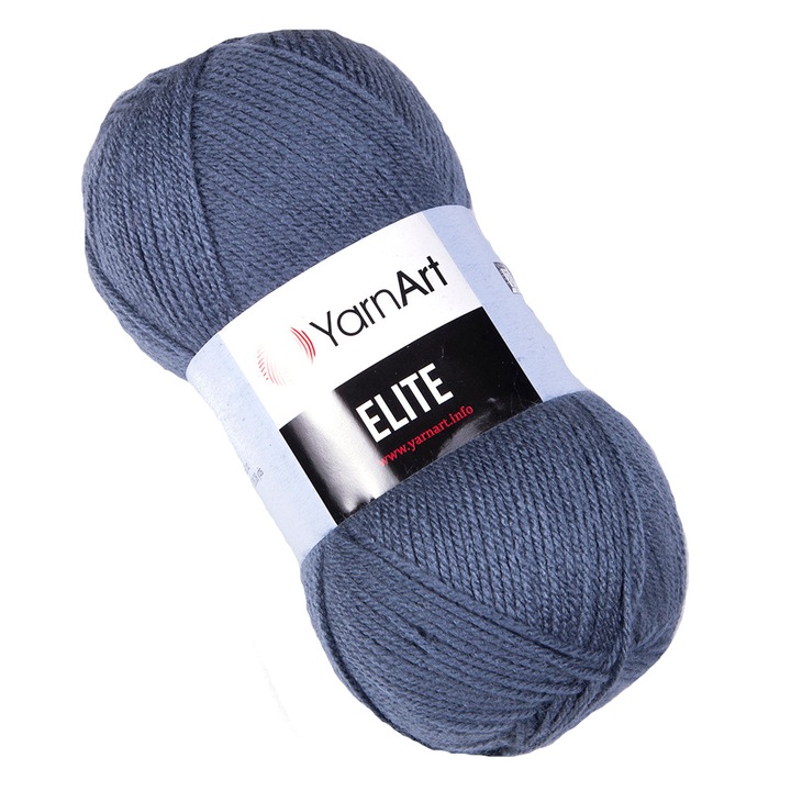 Fir Textil Yarn Art Elite 842 pentru crosetat si tricotat, acril, gri, 300 m